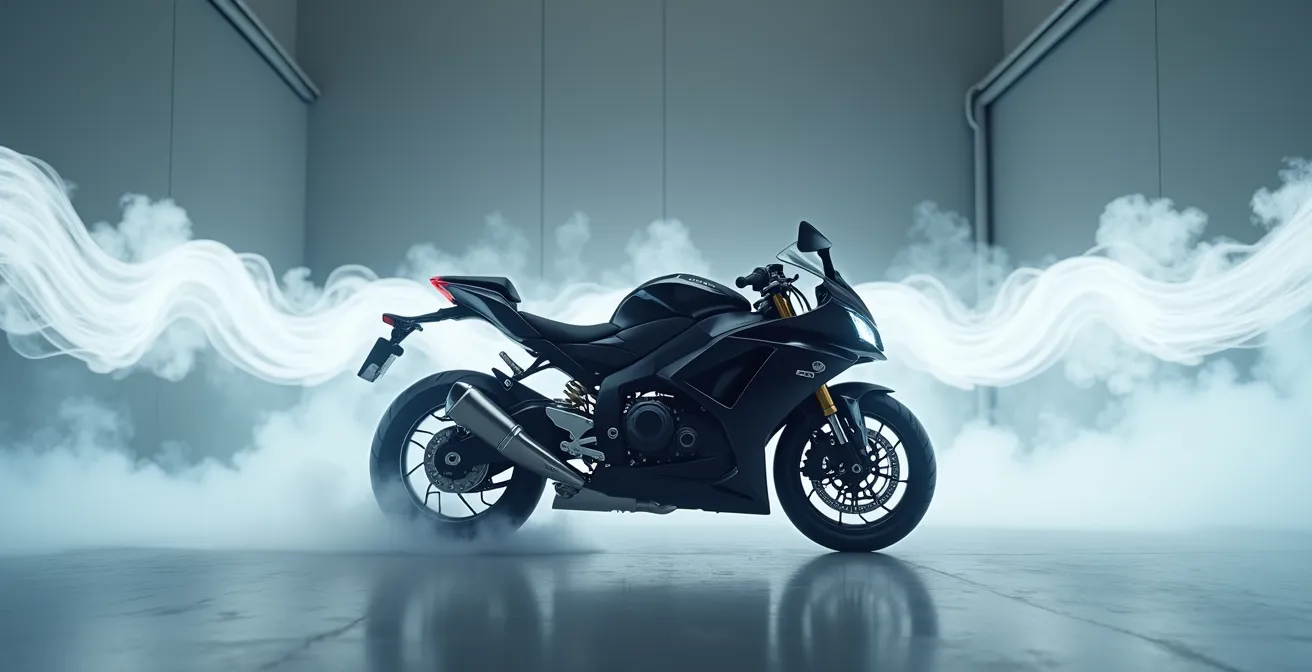 Side view comparison of airflow patterns over different motorcycle windscreen types