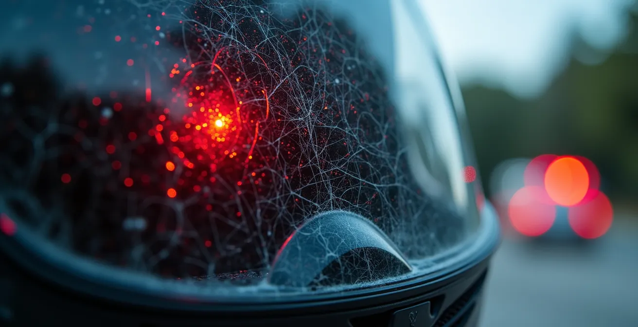 Abstract visualization of overlapping insurance coverage layers, symbolizing how MedPay and PIP protect an injured rider.