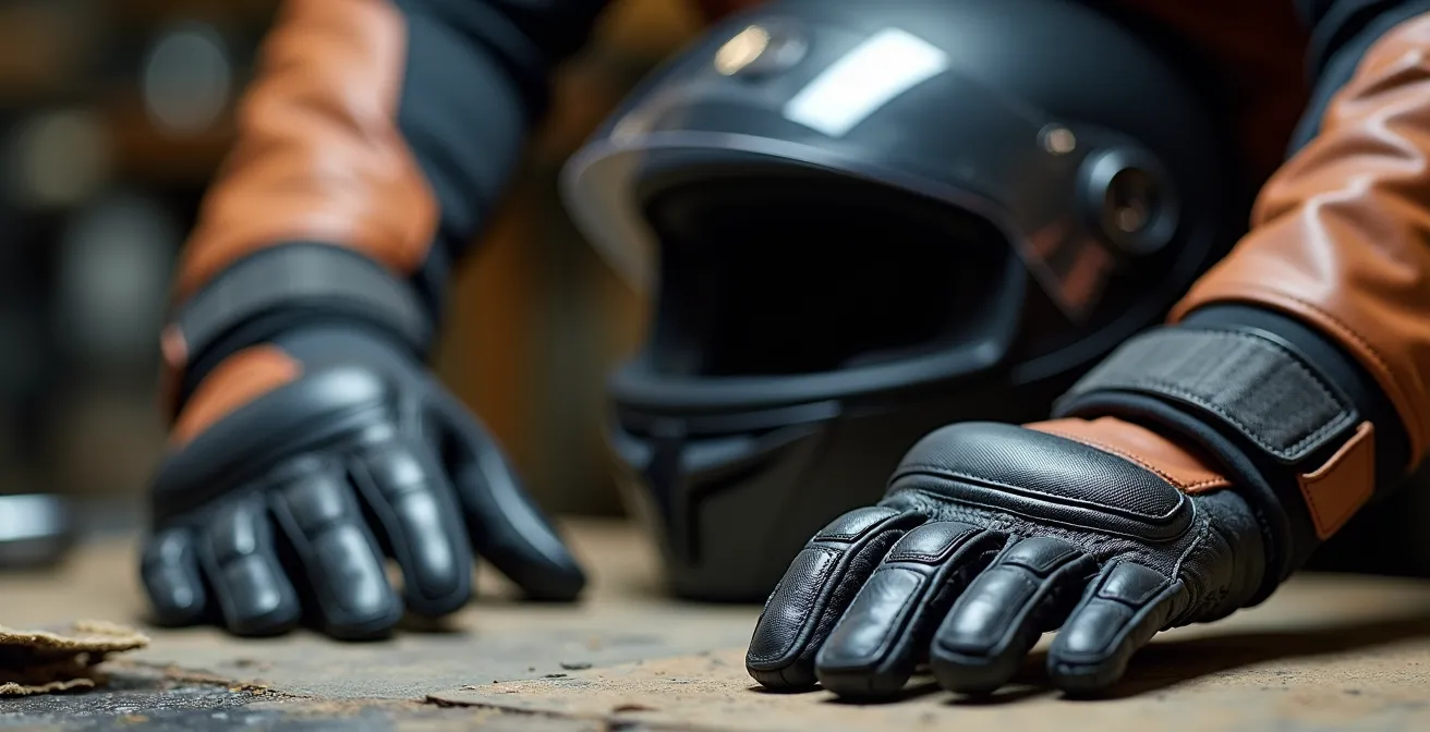 High-quality motorcycle protective gear laid out showing durability and multi-purpose use