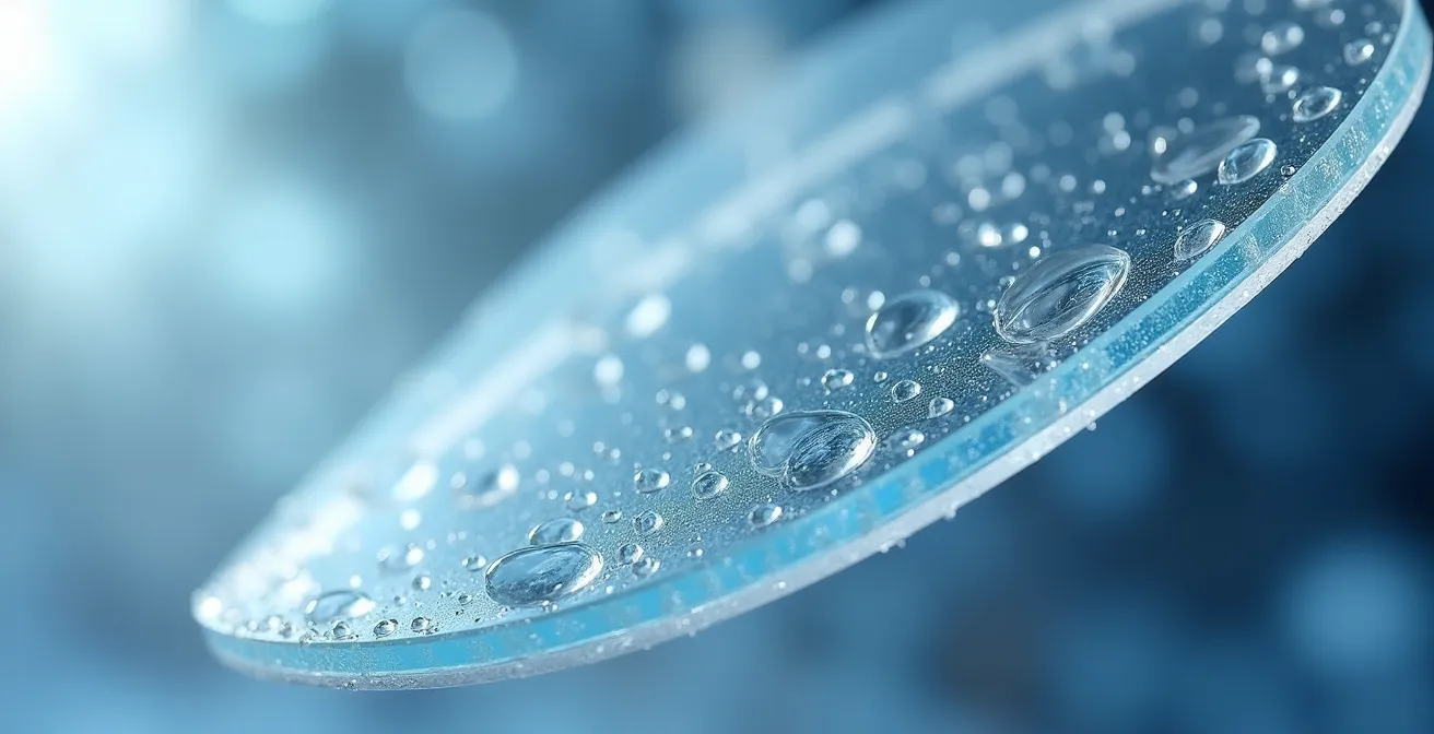 Macro shot of Pinlock insert silicone seal creating an airtight barrier on a helmet visor